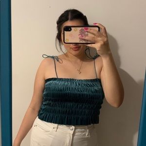 American Eagle blue velvet tank top